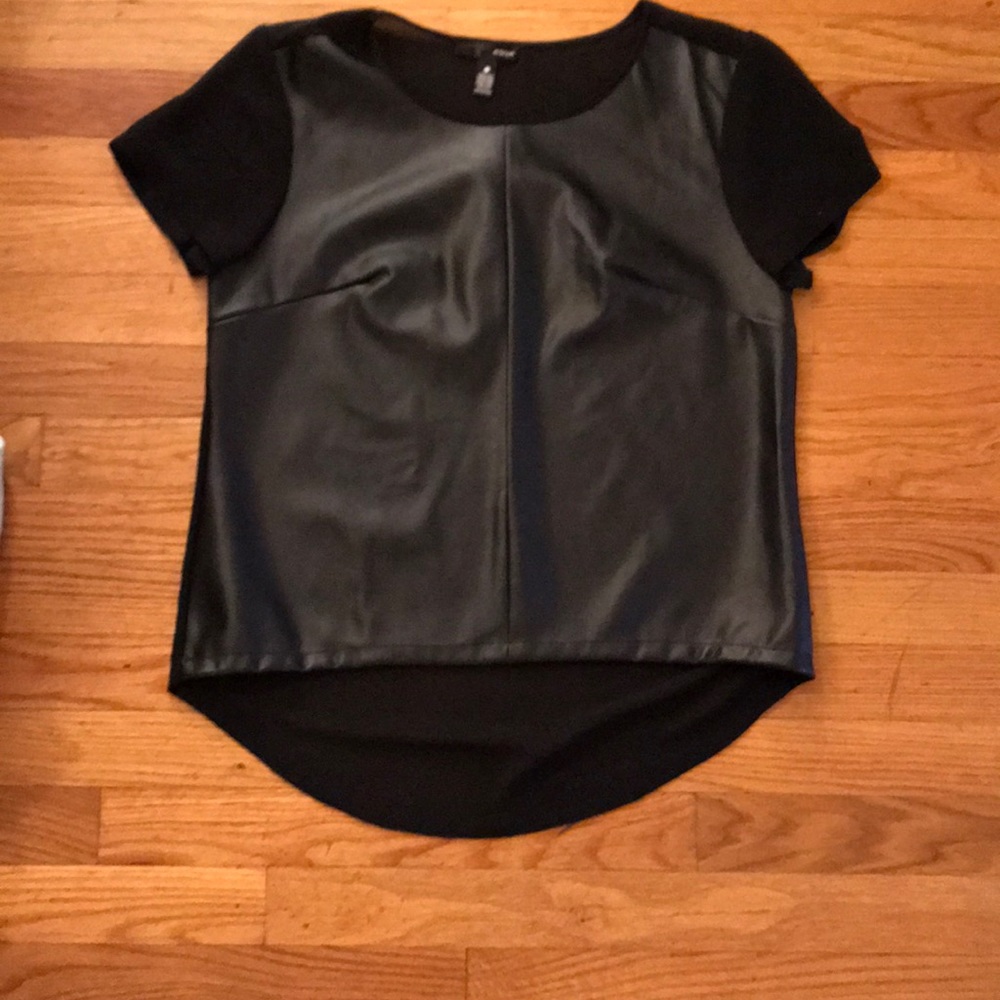 S Aqua Leather Front Top